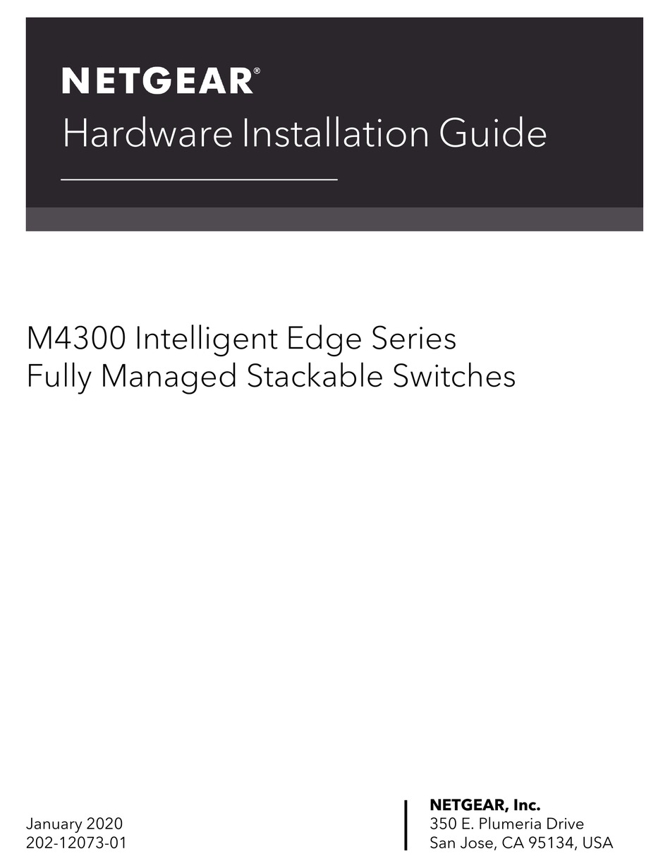 NETGEAR M4300 INTELLIGENT EDGE SERIES HARDWARE INSTALLATION MANUAL Pdf Download | ManualsLib
