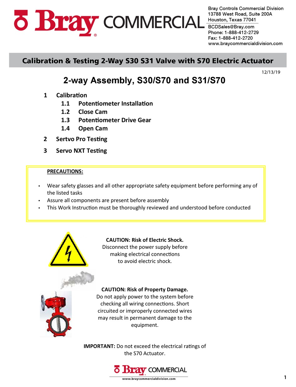 BRAY S30/S70 CALIBRATION & TESTING Pdf Download ManualsLib