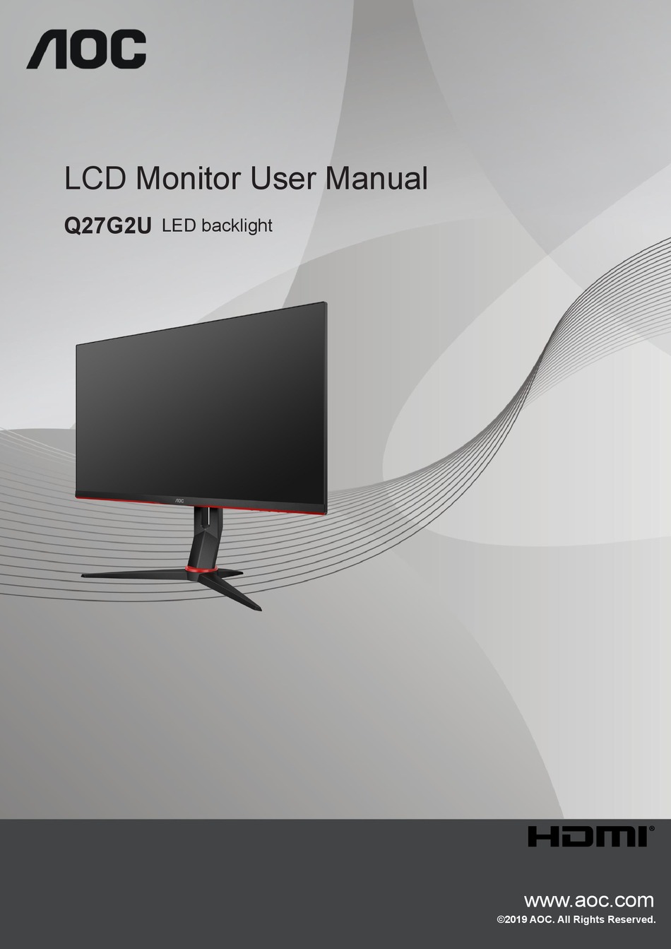 Aoc Q27g2u User Manual Pdf Download Manualslib