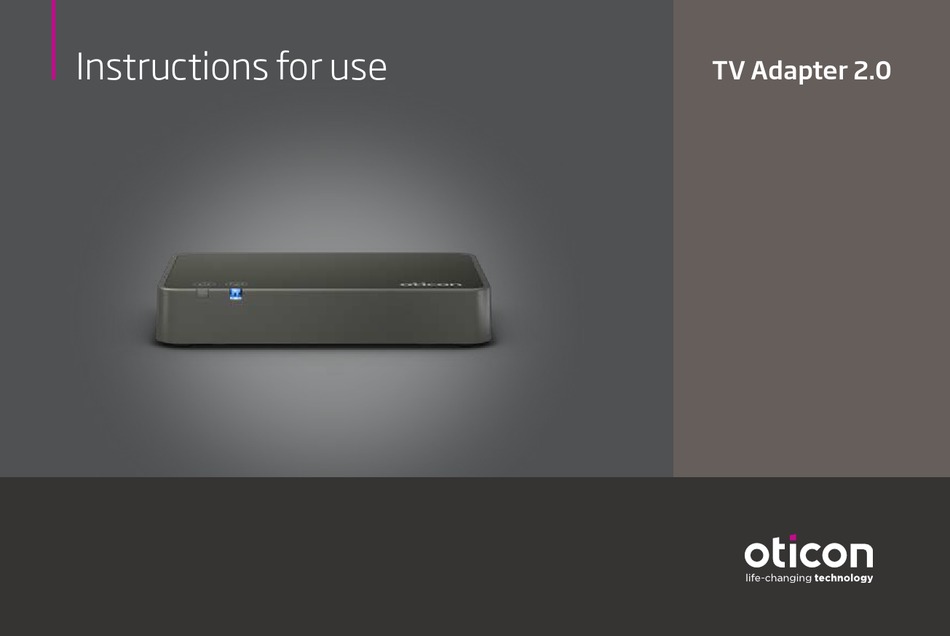 Oticon Tv Adapter 3.0 Manual