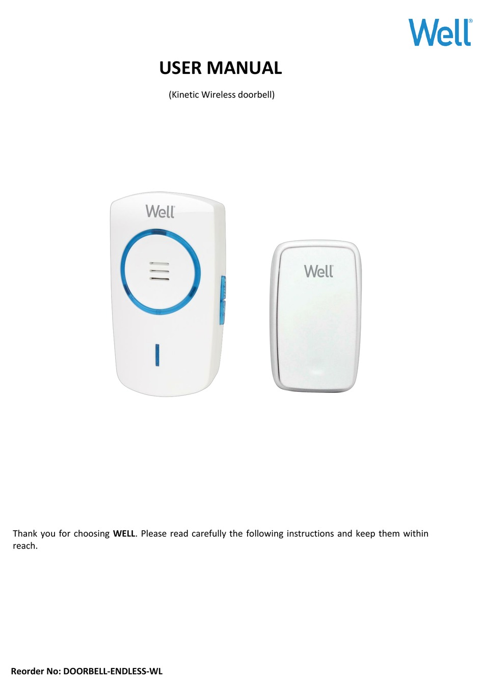 WELL DOORBELLENDLESSWL USER MANUAL Pdf Download ManualsLib