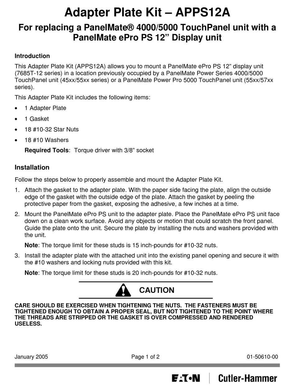 EATON CUTLERHAMMER APPS12A QUICK START MANUAL Pdf Download ManualsLib