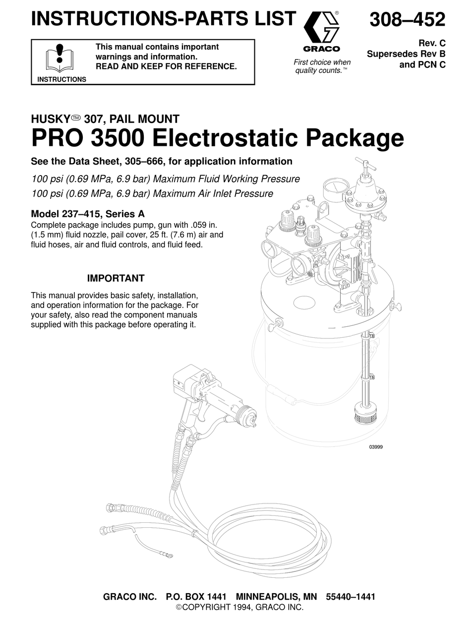 GRACO A SERIES INSTRUCTIONS-PARTS LIST MANUAL Pdf Download | ManualsLib