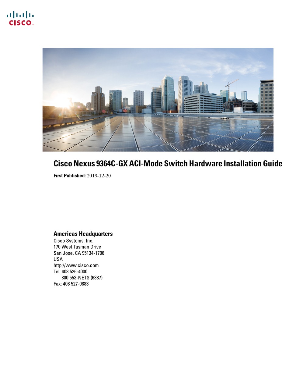 Cisco Nexus 9364c Gx Hardware Installation Manual Pdf Download Manualslib