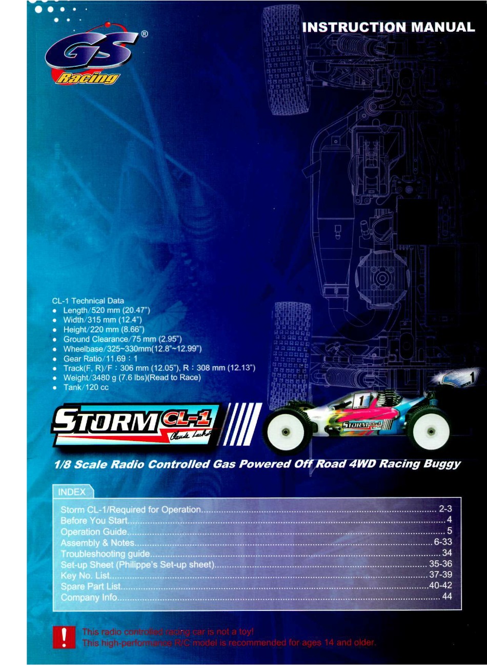 GS RACING STORM CL1 INSTRUCTION MANUAL Pdf Download ManualsLib