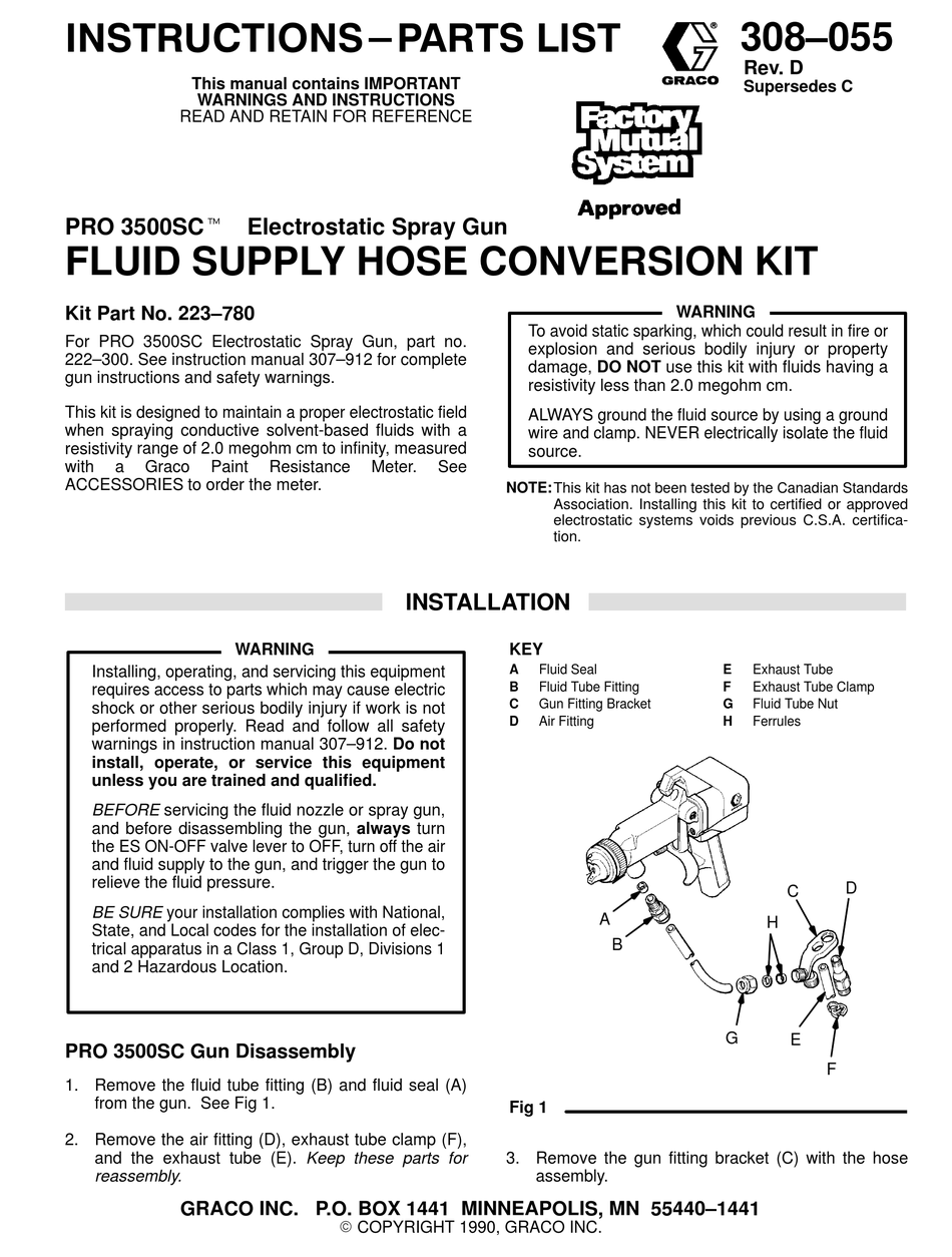 GRACO PRO 3500SC INSTRUCTIONSPARTS LIST Pdf Download ManualsLib