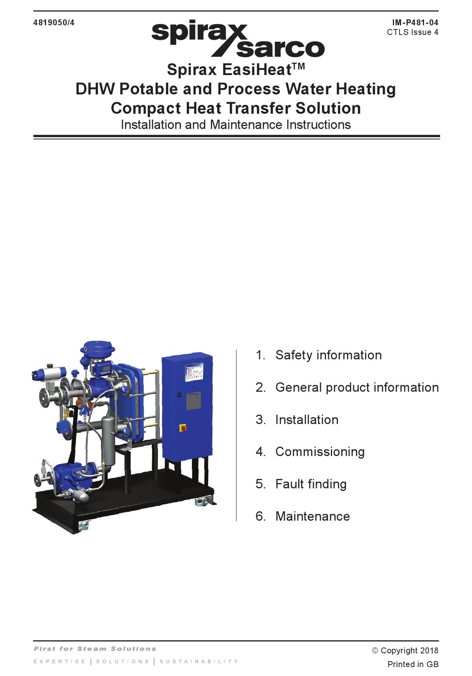 SPIRAX SARCO EASIHEAT INSTALLATION AND MAINTENANCE INSTRUCTIONS MANUAL ...