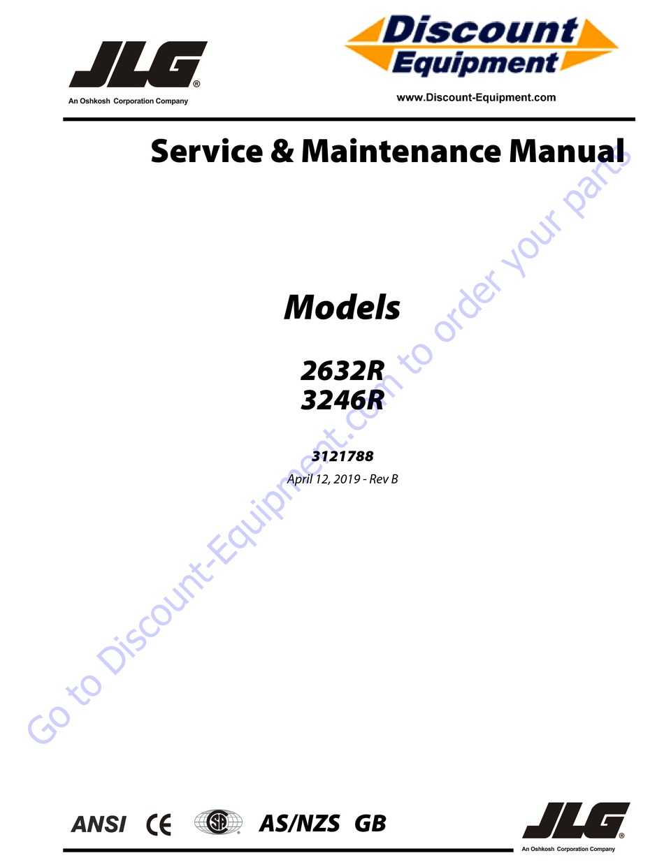 Jlg 2632r Service Maintenance Manual Pdf Download Manualslib