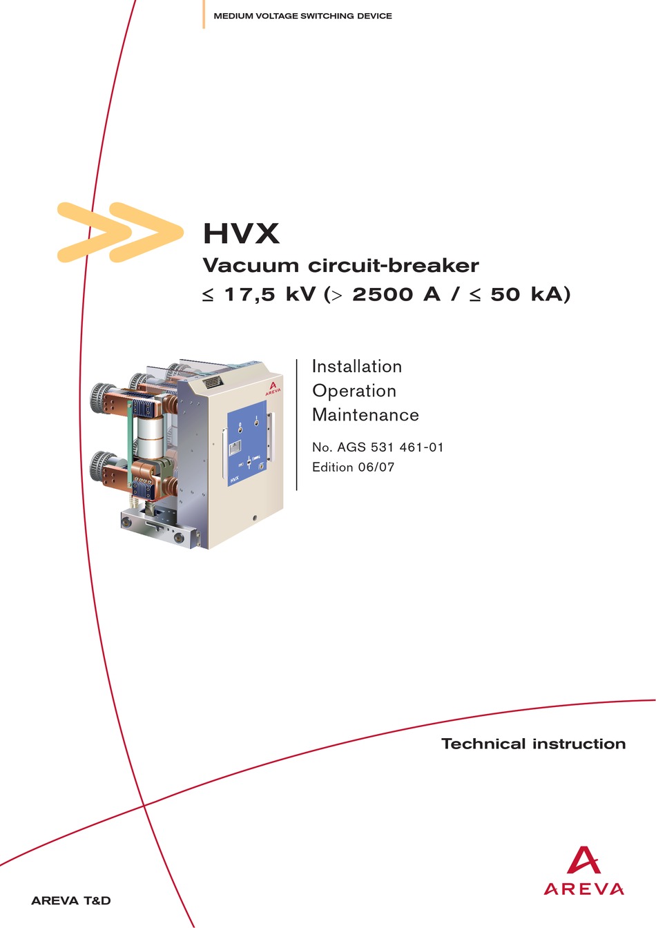 AREVA HVX SERIES INSTALLATION OPERATION & MAINTENANCE Pdf Download ManualsLib