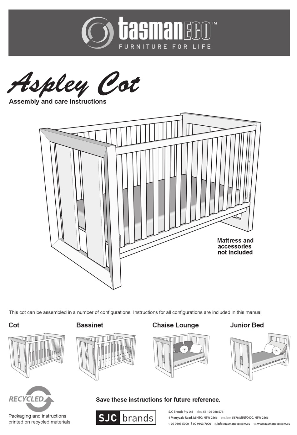 tasman eco vogue cot