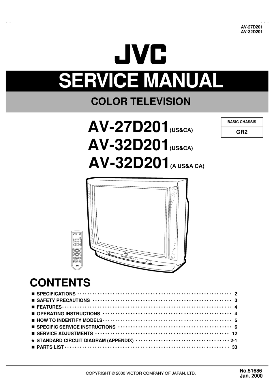 JVC AV-27D201 SERVICE MANUAL Pdf Download | ManualsLib