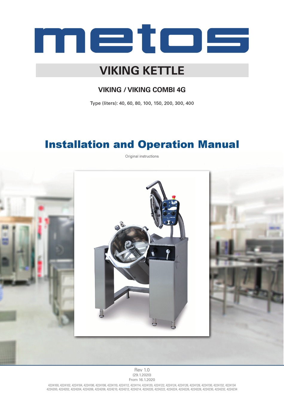 Cooking kettle Metos Viking 4G 300E