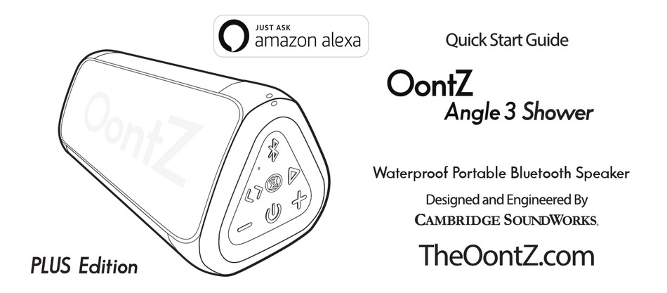 OONTZ ANGLE 3 SHOWER PLUS EDITION QUICK START MANUAL Pdf Download