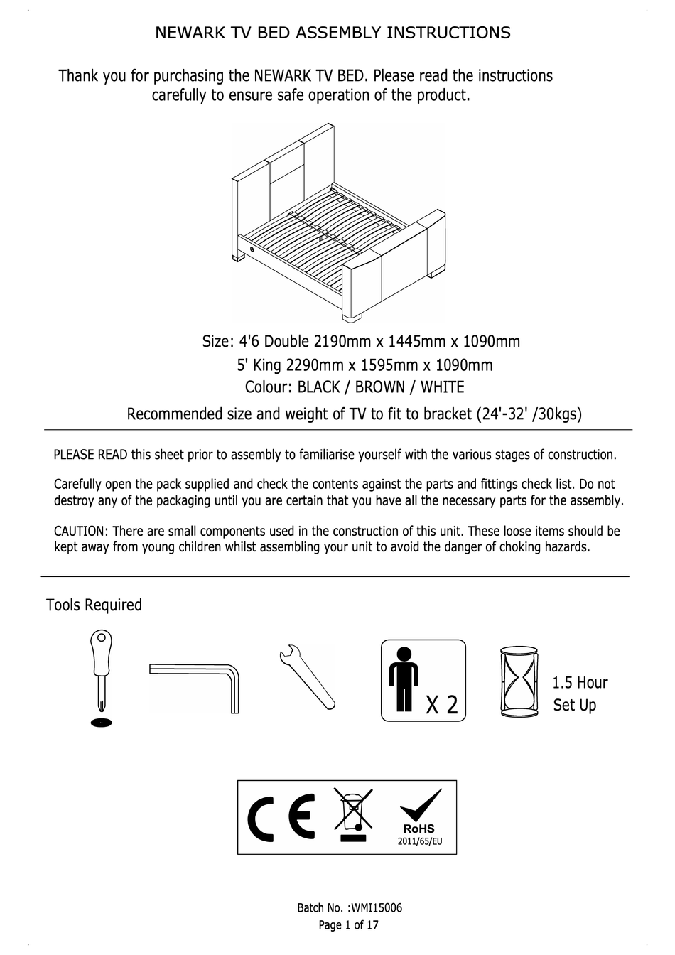 GFW NEWARK TV BED ASSEMBLY INSTRUCTIONS MANUAL Pdf Download ManualsLib