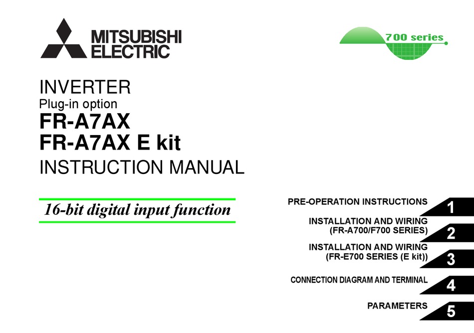 MITSUBISHI ELECTRIC 700 SERIES INSTRUCTION MANUAL Pdf Download | ManualsLib