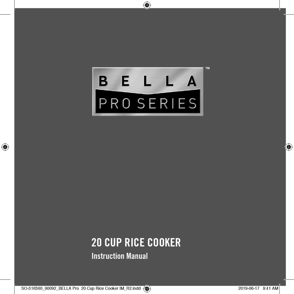 bella pressure cooker rice instructions