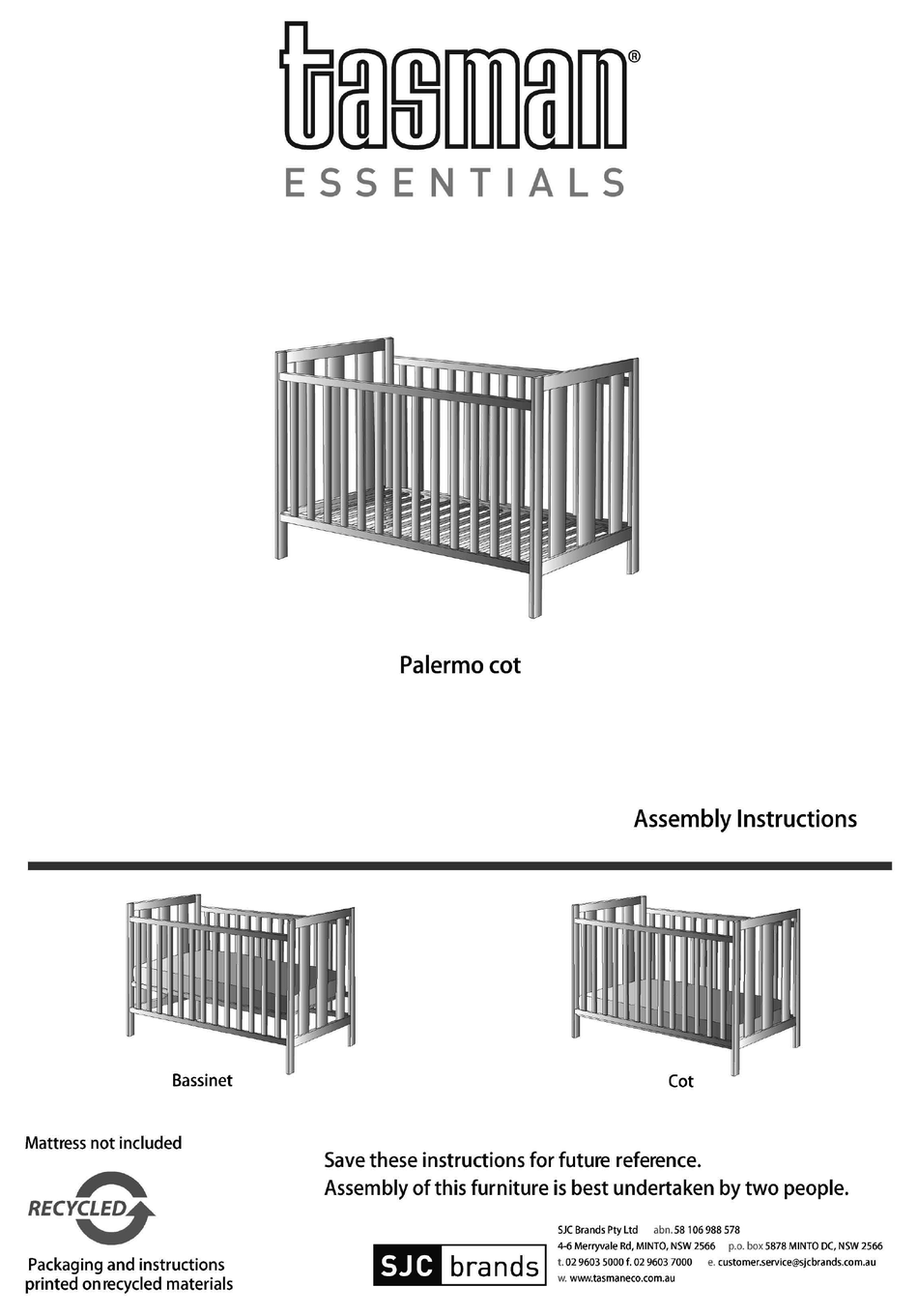 tasman palermo cot