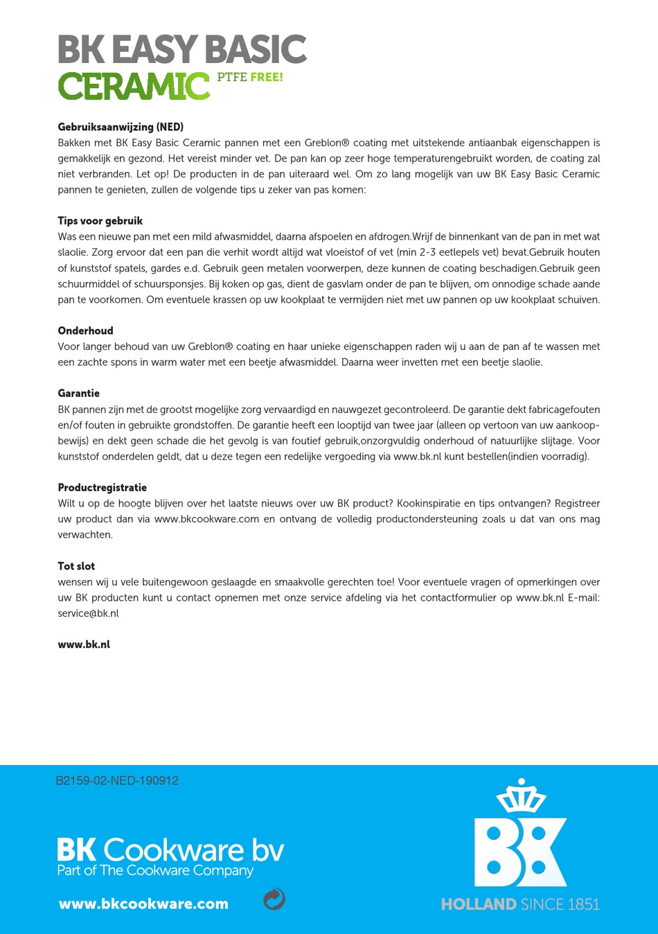 COOKWARE BK EASY BASIC CERMAIC QUICK START MANUAL Pdf Download ManualsLib