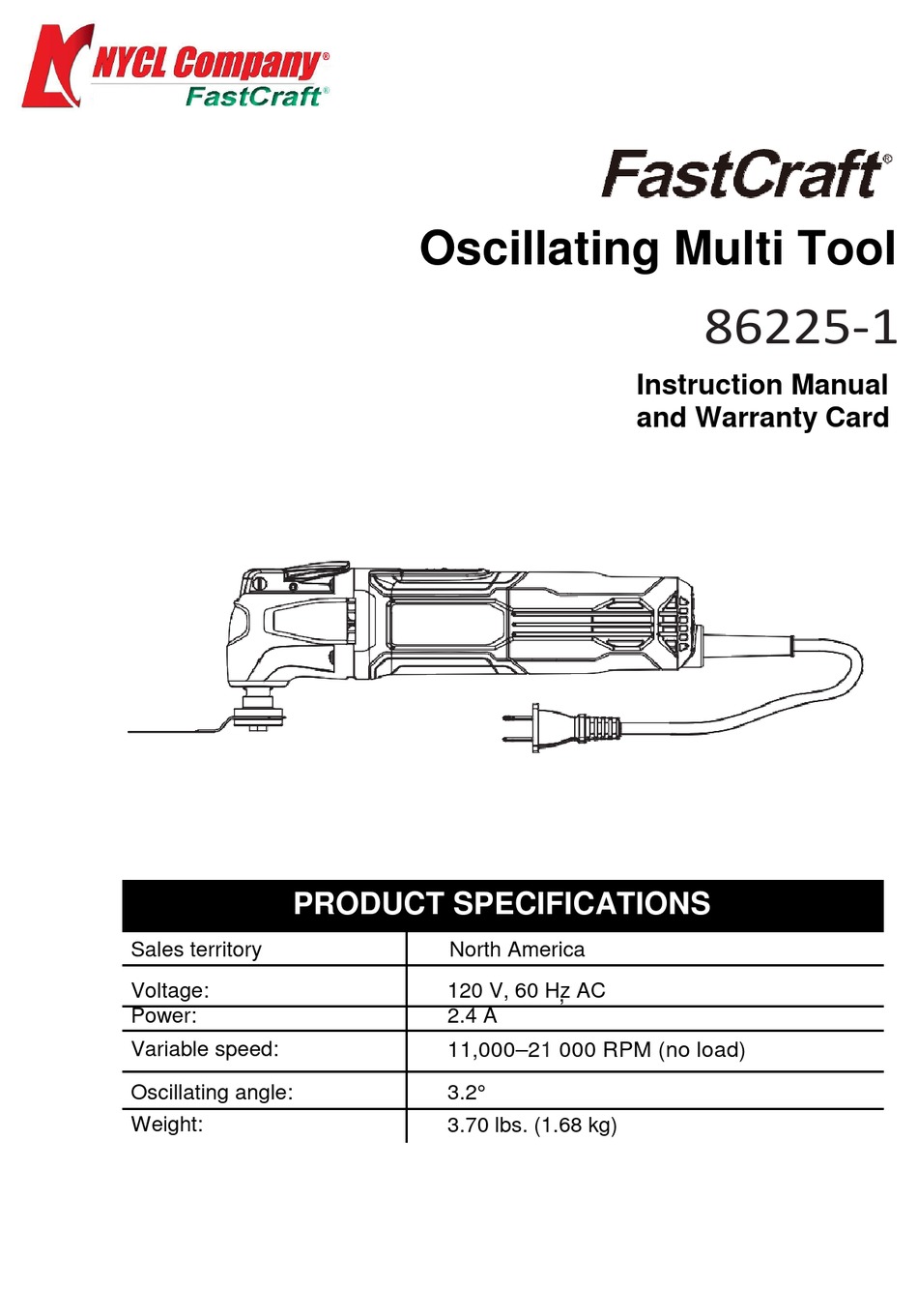 Fastcraft deals oscillating tool