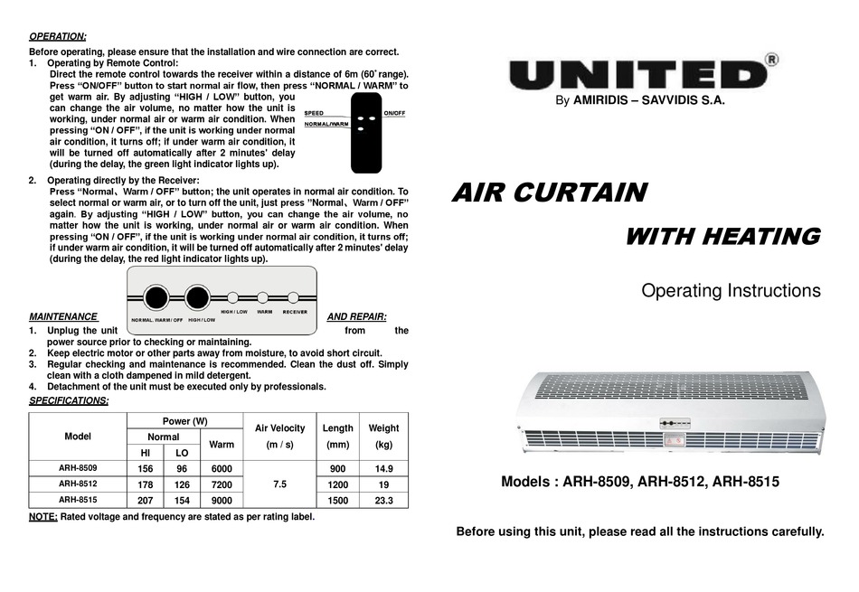 amiridis-savvidis-united-arh-8509-operating-instructions-pdf-download