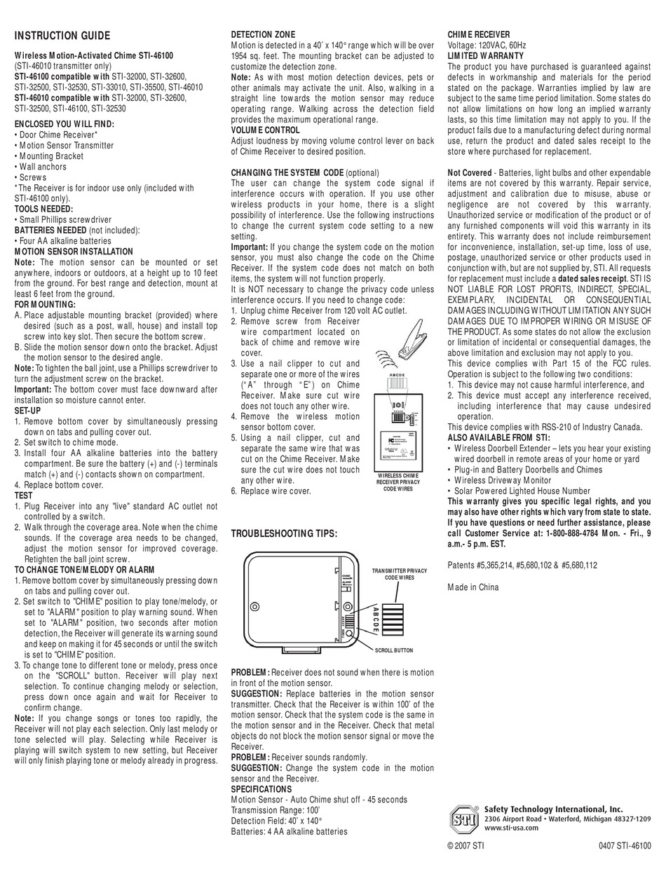 STI 46100 INSTRUCTION MANUAL Pdf Download | ManualsLib