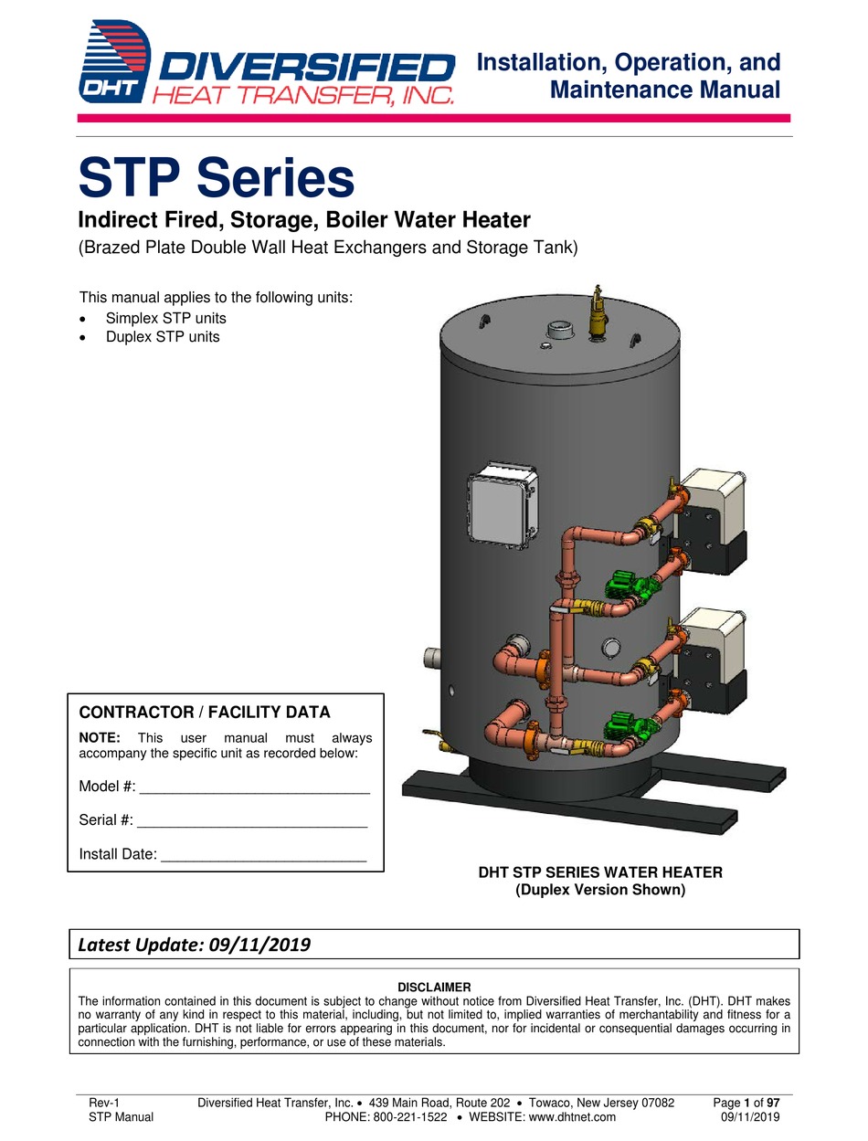 Heat Transfer Stp Series Installation Operation And Maintenance Manual