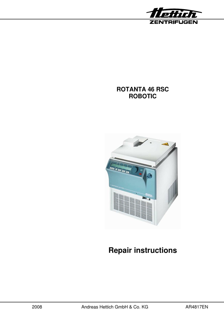 Hettich Rotanta 46 Rsc Robotic Repair Instructions Pdf Download Manualslib