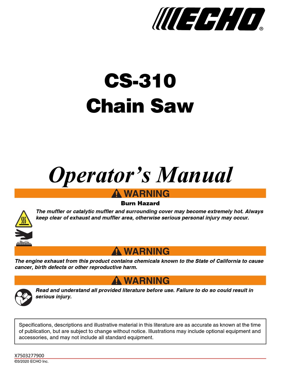 ECHO CS310 OPERATOR'S MANUAL Pdf Download ManualsLib