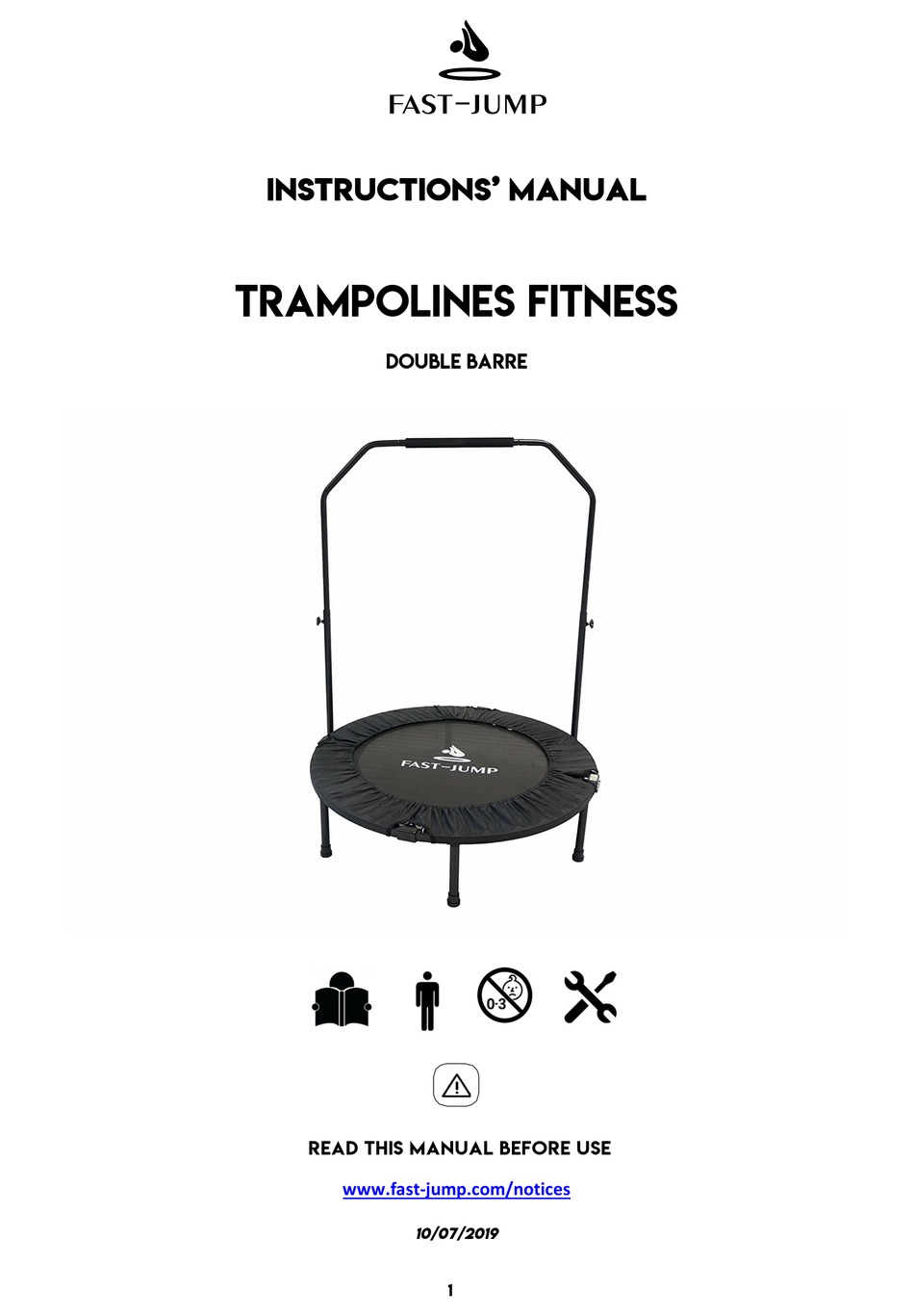 FASTJUMP TRAMPOLINES FITNESS DOUBLE BARRE INSTRUCTION MANUAL Pdf