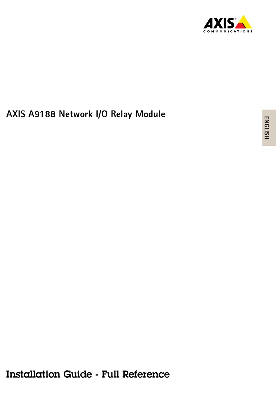 AXIS A9188 INSTALLATION MANUAL Pdf Download | ManualsLib