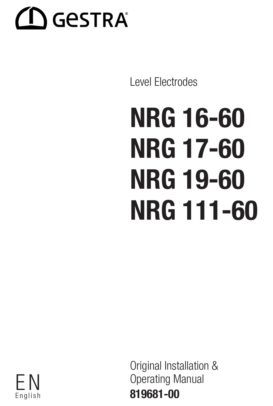 GESTRA NRG 16-60 INSTALLATION & OPERATING MANUAL Pdf Download | ManualsLib