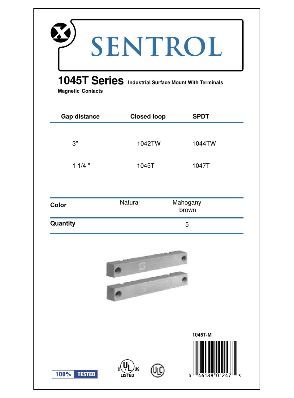 INTERLOGIX SENTROL 1045T SERIES INSTALLATION INSTRUCTIONS Pdf Download ...