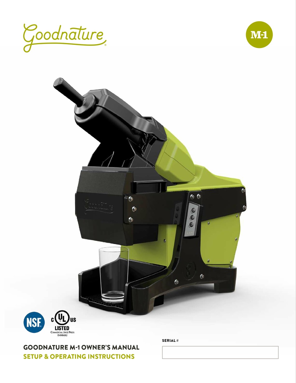 GOODNATURE M1 OWNER'S MANUAL Pdf Download ManualsLib