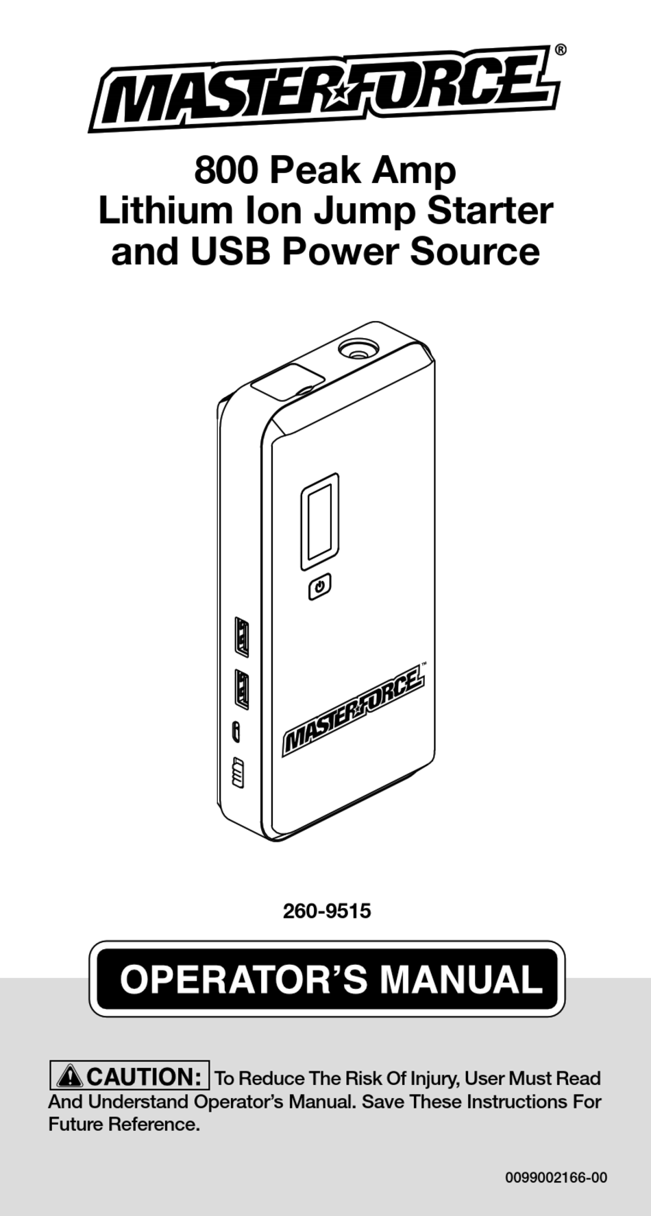 MENARDS MASTERFORCE 2609515 OPERATOR'S MANUAL Pdf Download ManualsLib