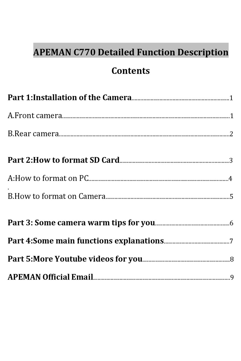 APEMAN C770 DESCRIPTION Pdf Download | ManualsLib