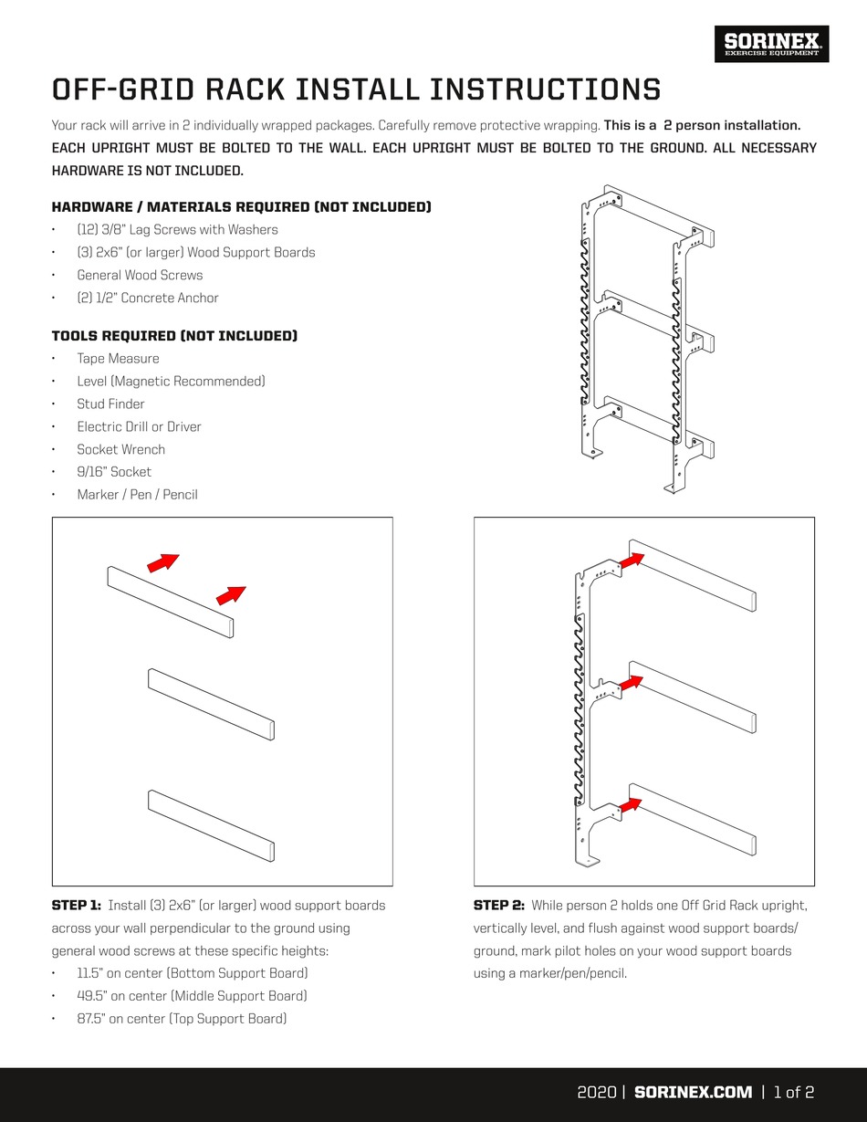 SORINEX OFFGRID RACK INSTALL INSTRUCTIONS Pdf Download ManualsLib