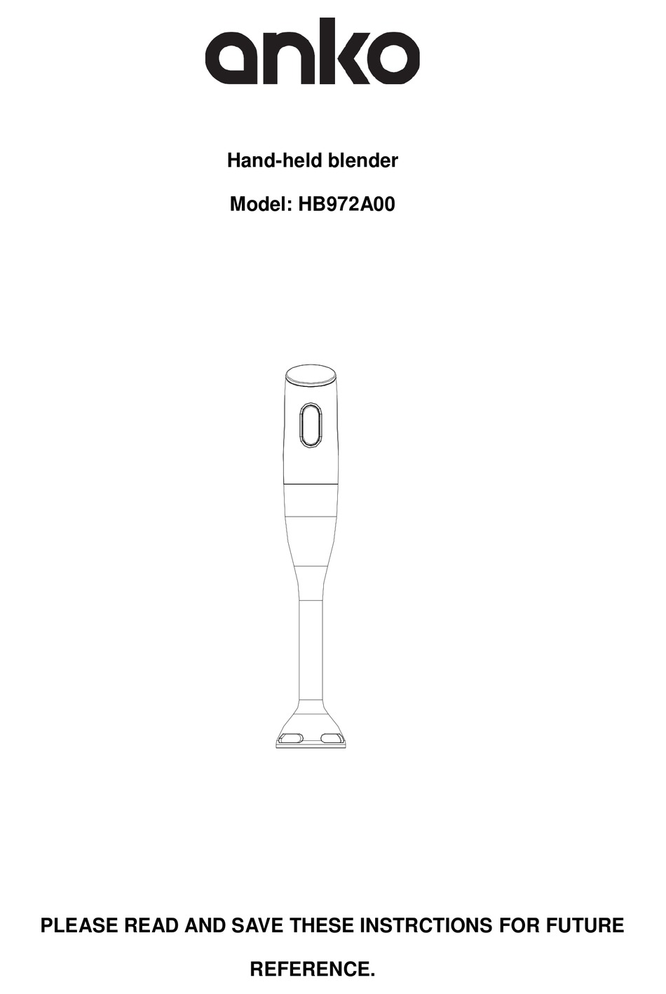 ANKO HB972A00 MANUAL Pdf Download ManualsLib