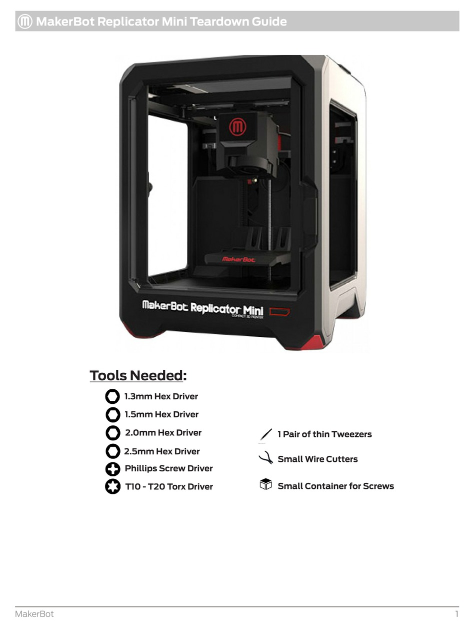 MAKERBOT REPLICATOR MINI MANUAL Pdf Download | ManualsLib