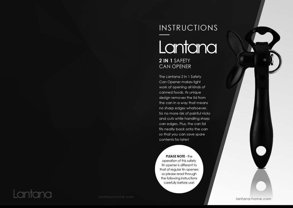 LANTANA 2IN1 SAFETY CAN OPENER INSTRUCTIONS Pdf Download ManualsLib