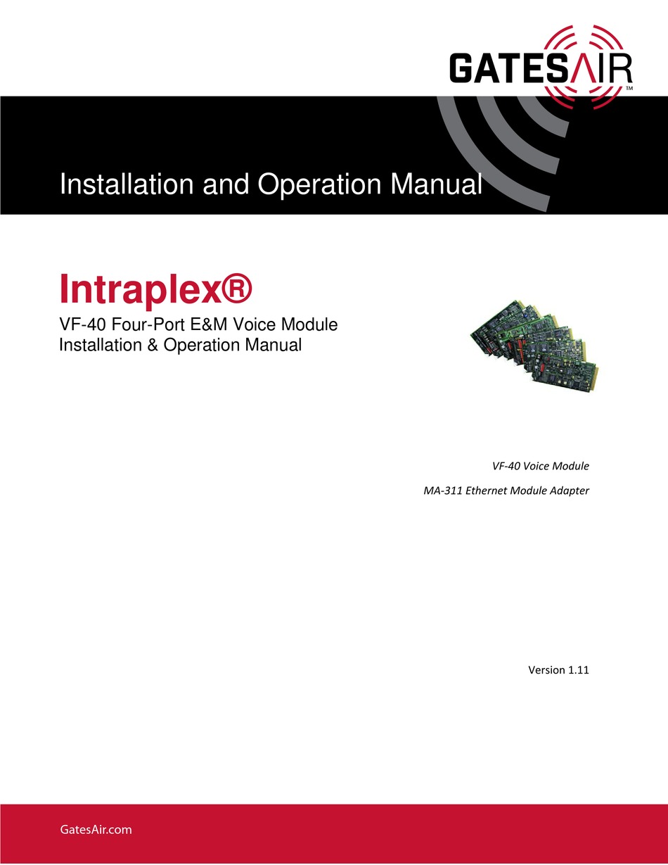 GATESAIR INTRAPLEX VF40 INSTALLATION & OPERATION MANUAL Pdf Download ManualsLib