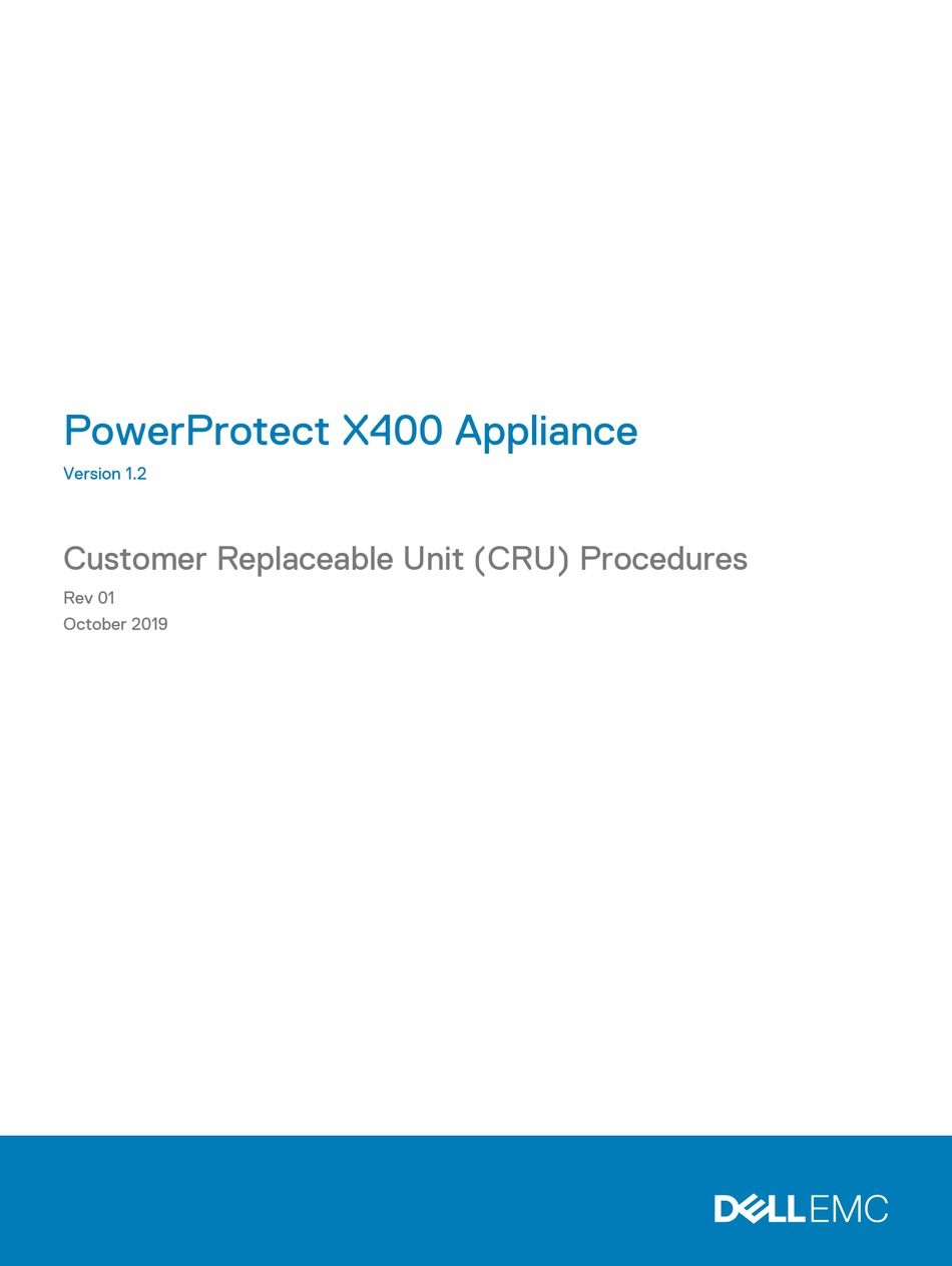 DELL EMC POWERPROTECT X400H REPLACEMENT PROCEDURE Pdf Download ManualsLib