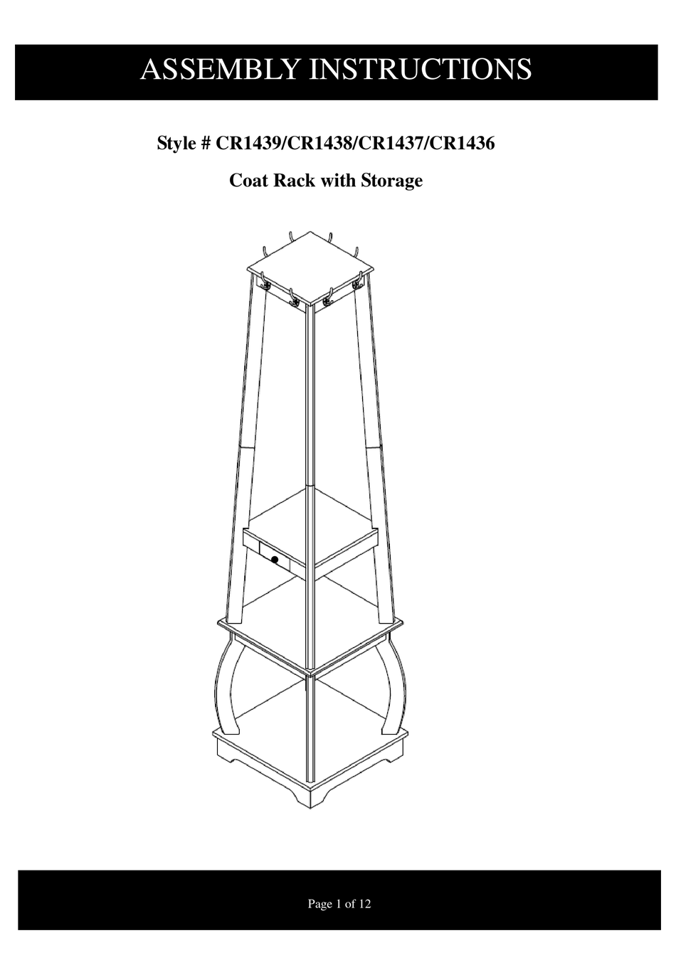 2K FURNITURE DESIGN CR1439 ASSEMBLY INSTRUCTIONS MANUAL Pdf Download
