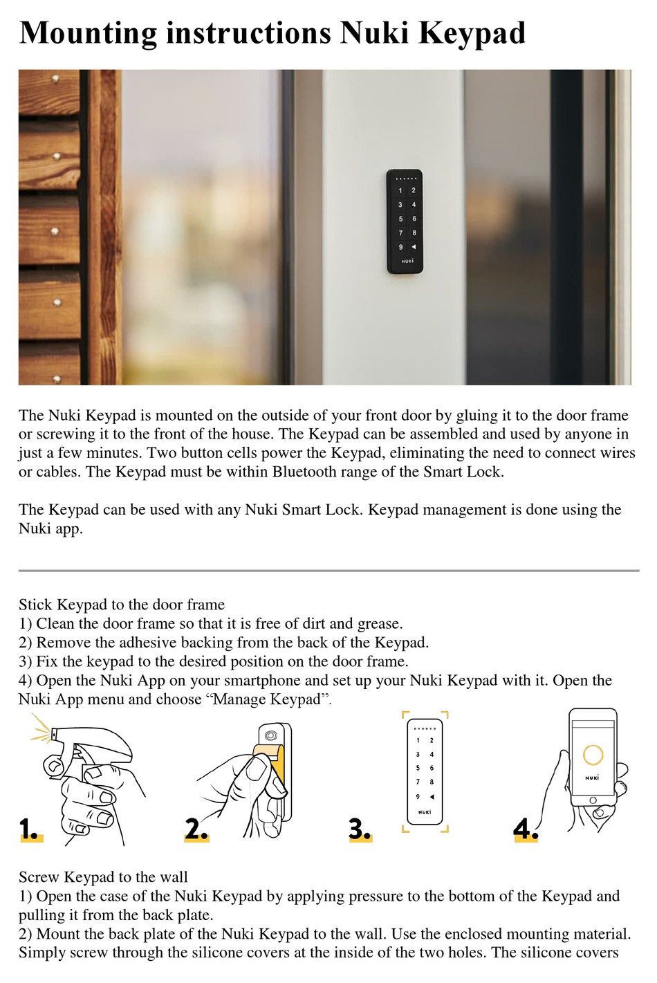 Installation Guide Nuki Keypad - Nuki