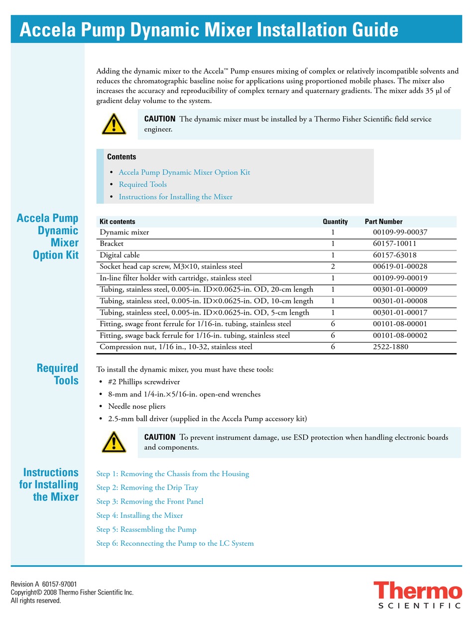 Thermo Scientific Accela Pump Installation Manual Pdf Download 