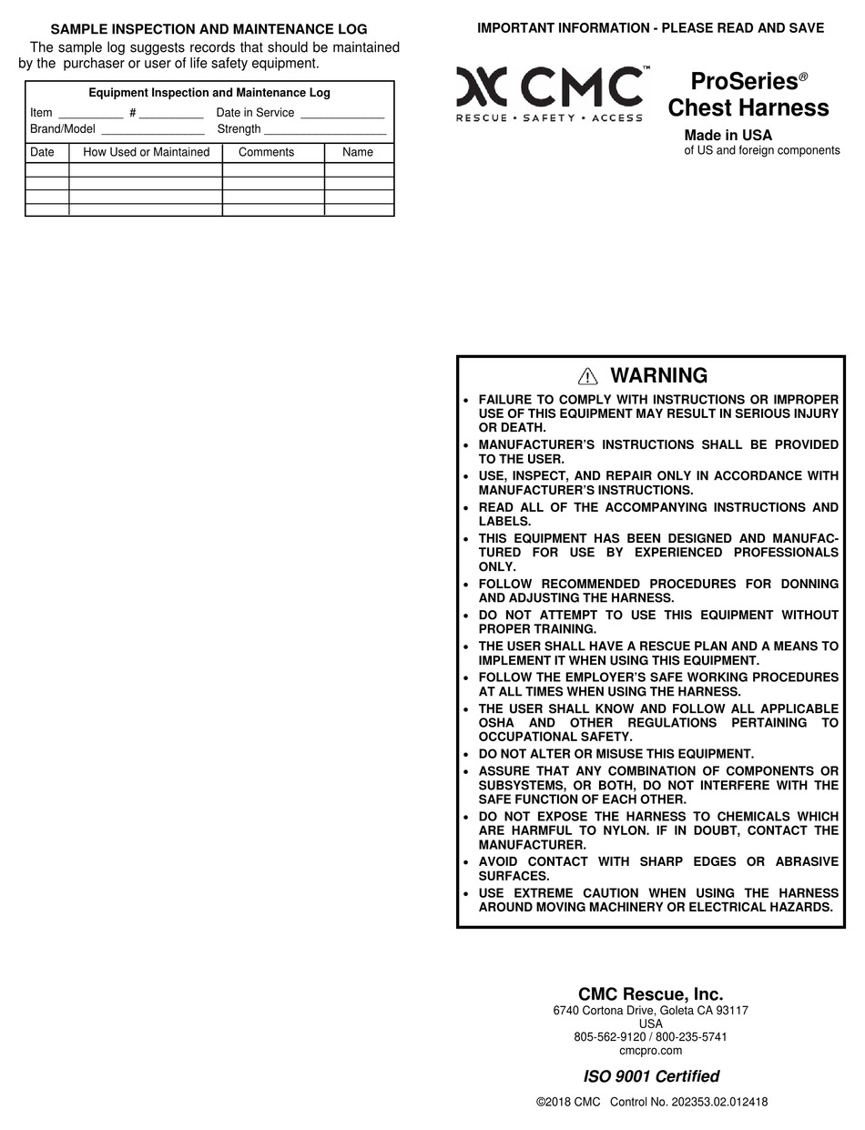 CMC RESCUE PRO SERIES MANUAL Pdf Download ManualsLib