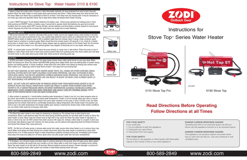 ZODI STOVE TOP SERIES INSTRUCTIONS FOR USE Pdf Download ManualsLib