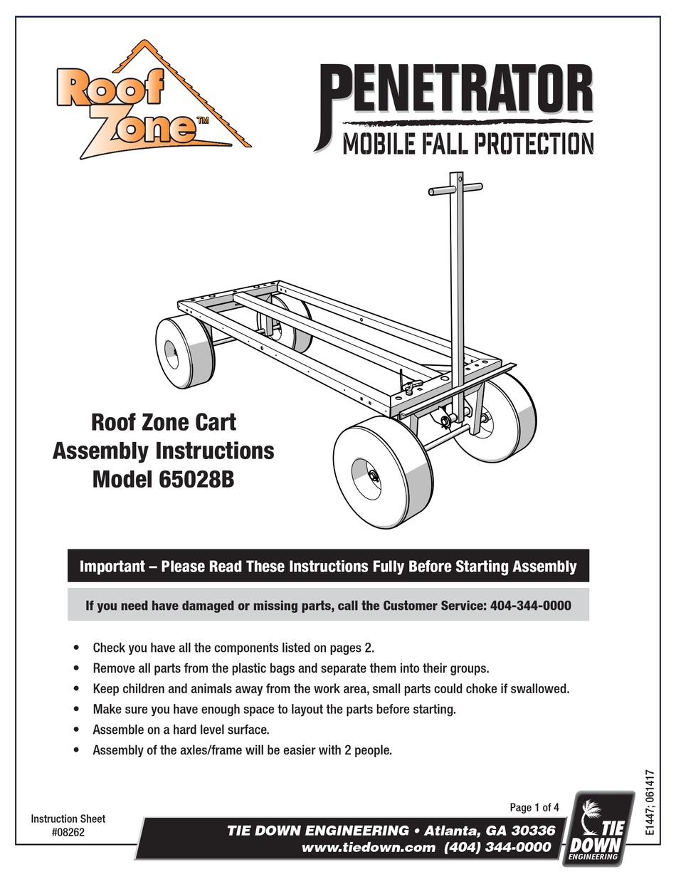 Tie Down Engineering Roof Zone Penetrator Assembly Instructions Pdf Download Manualslib