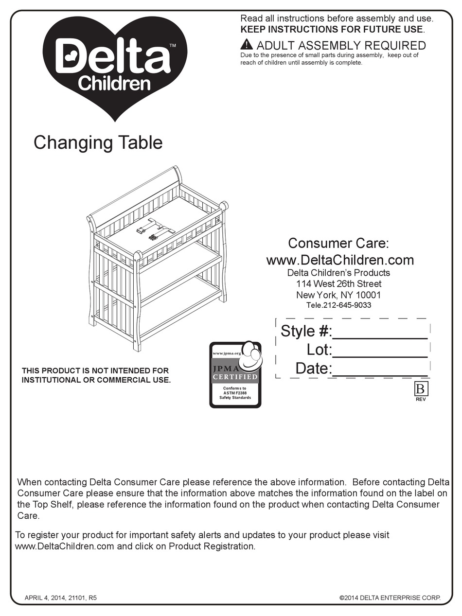 DELTA CHILDREN 7586 B INSTRUCTIONS MANUAL Pdf Download ManualsLib