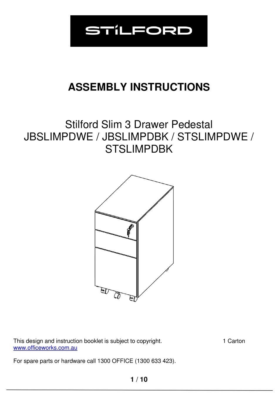 STILFORD JBSLIMPDWE ASSEMBLY INSTRUCTIONS MANUAL Pdf Download ManualsLib
