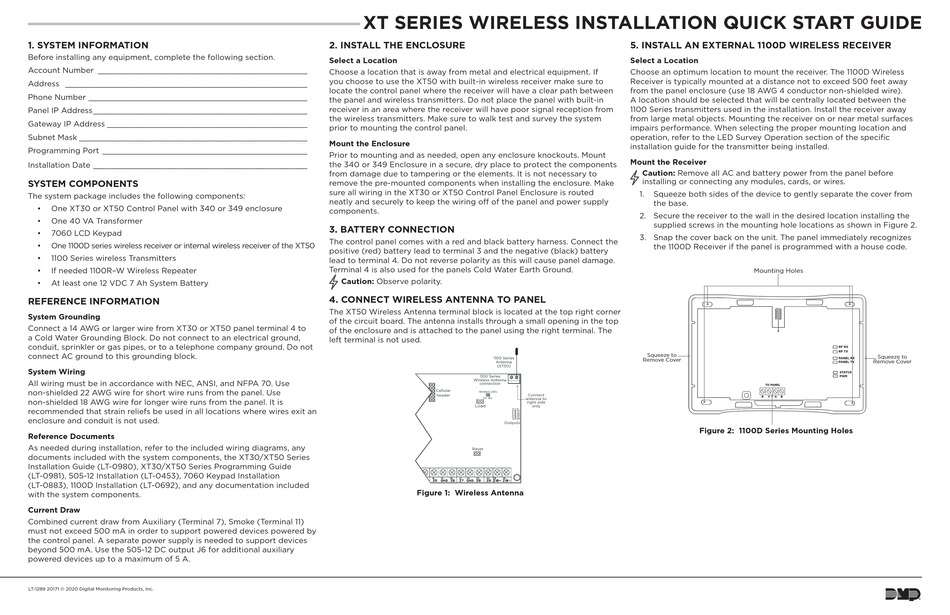 DMP ELECTRONICS XT SERIES INSTALLATION & QUICK START MANUAL Pdf
